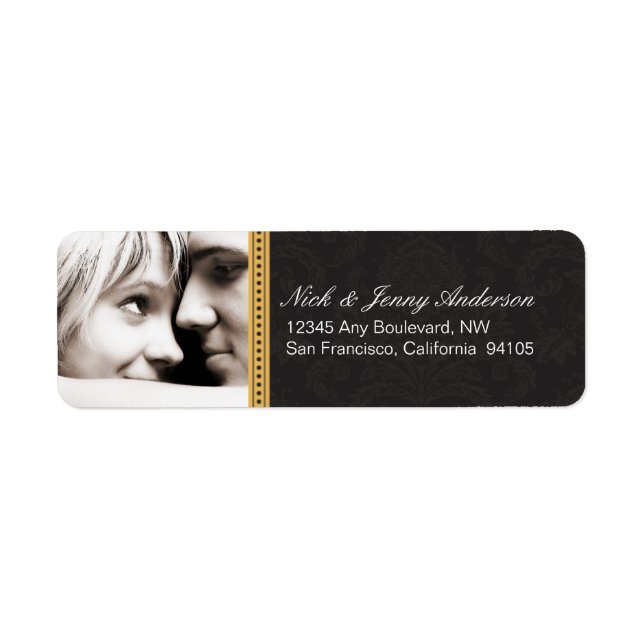 Engaged Photo Return Address Label (black) (Front)