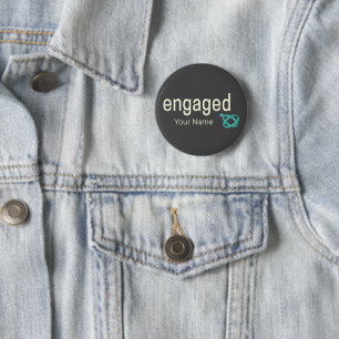 Engaged Rings Couples Bachelor Party or Wedding 2 Inch Round Button