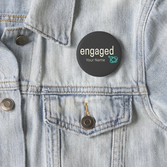Engaged Rings Couples Bachelor Party or Wedding 2 Inch Round Button (In Situ)