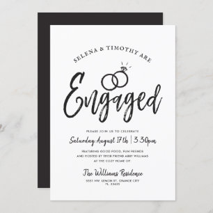 Engaged   Script Letter Style   Minimal Invitation