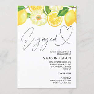 Engaged Summer Lemon Engagement Party Invitation