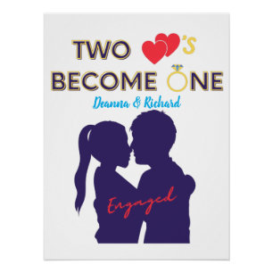 Engaged Two Hearts Become One  Canvas Print