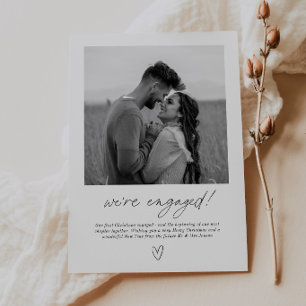 Engagement Announcemen Handwritten Photo Christmas Holiday Card