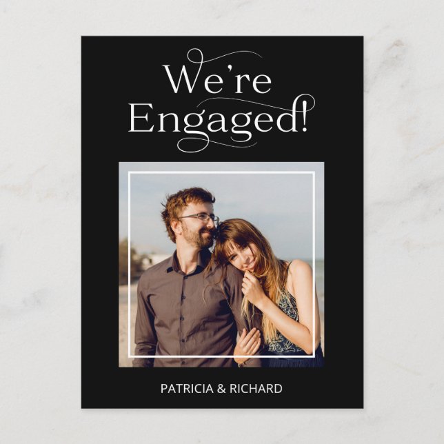 Engagement Announcement And Save The Date Photo Postcard (Front)