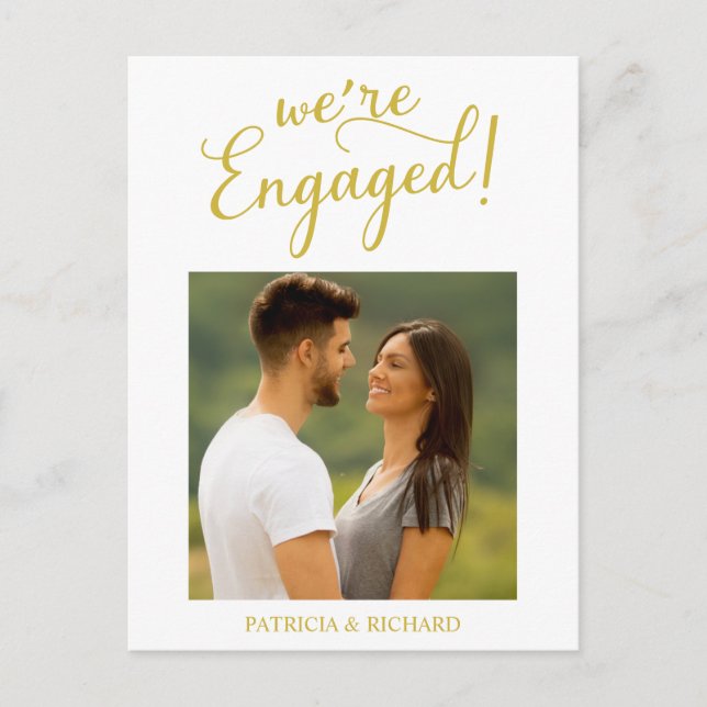 Engagement Announcement And Save The Date Postcard (Front)