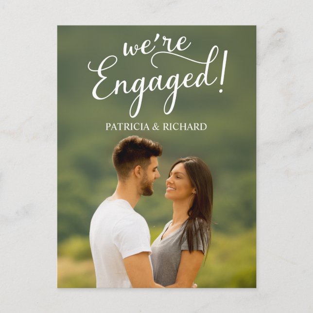 Engagement Announcement And Save The Date Postcard (Front)