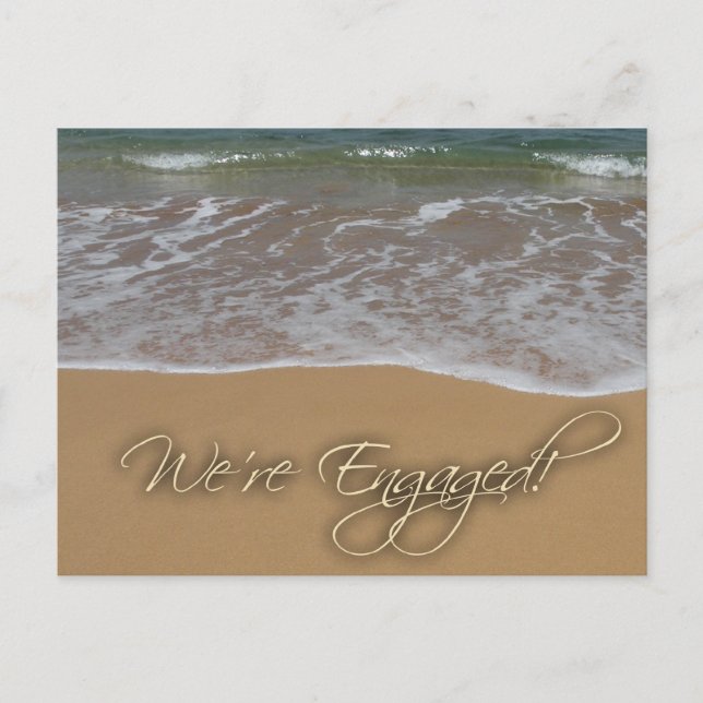 Engagement announcement - by the beach postcard (Front)