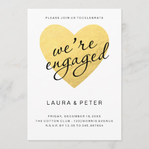 Engagement announcement   gold heart