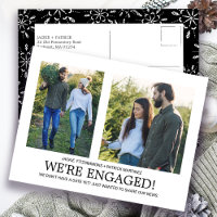 Engagement Announcement Photo Snowflake Pattern