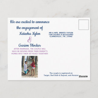 Engagement announcement postcard