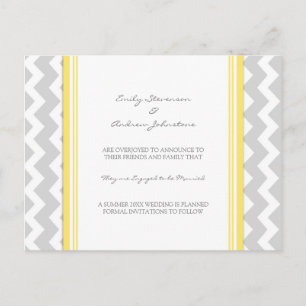 Engagement Announcement Postcard Lemon Grey