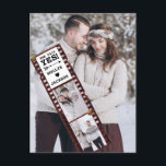 Engagement Announcement She Said Yes Photo Postcard<br><div class="desc">Unique Engagement Announcement Postcard features 3 of your couple's photo. A large one fills the background, then 2 are placed in a rustic vintage filmstrip. The top space in the film strip features your great news. She Said Yes and Your Names. A trendy boho arrow and heart ad visual interest....</div>