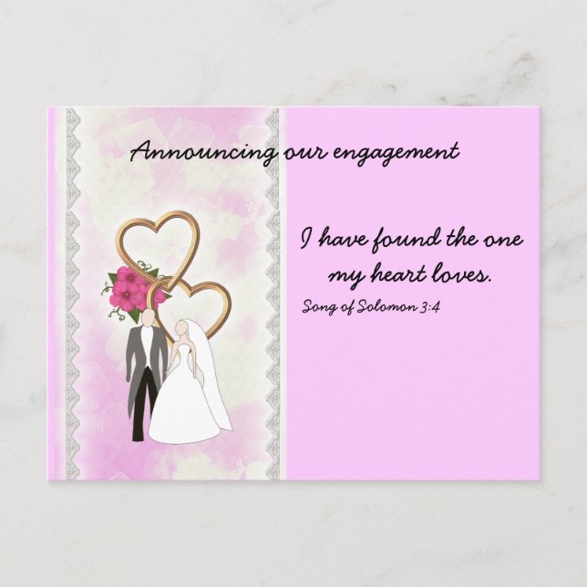 Engagement Announcement with Bible Verse (Front)