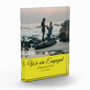 Engagement Couple's Photo and Name Yellow