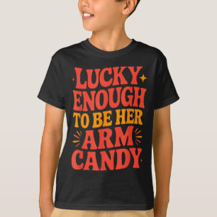 Engagement fiancé couple lucky enough to be here T-Shirt