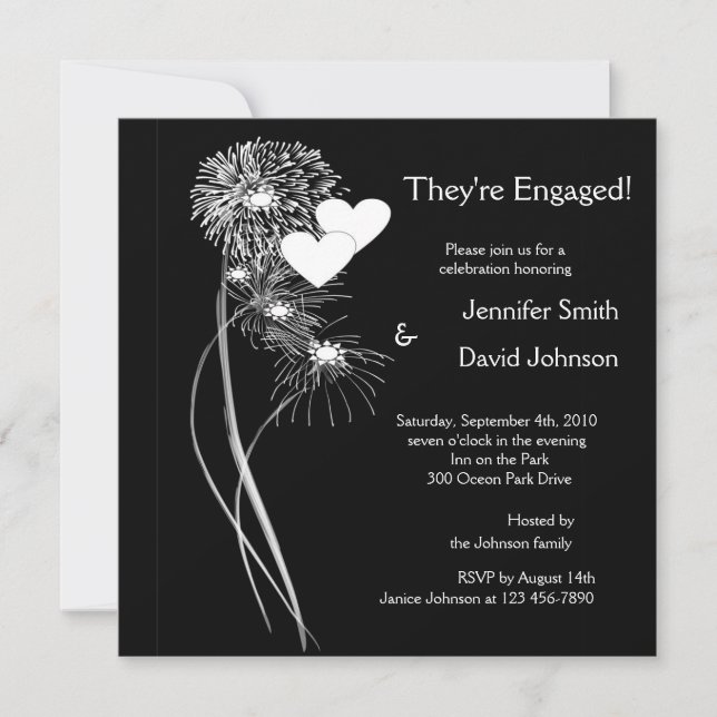 Engagement Fireworks Invitation (Front)