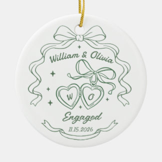 Engagement Gift For Couple Ceramic Ornament