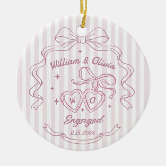 Engagement Gift For Couple Ceramic Ornament