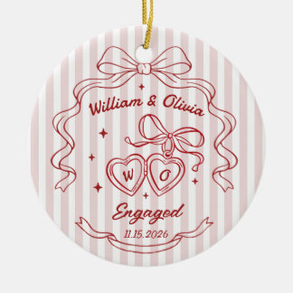 Engagement Gift For Couple Ceramic Ornament