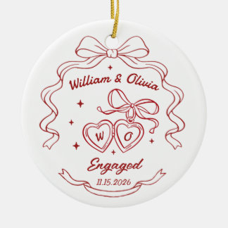 Engagement Gift For Couple Ceramic Ornament