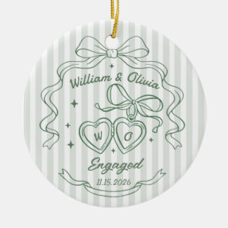 Engagement Gift For Couple Ceramic Ornament