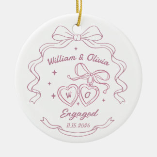 Engagement Gift For Couple Ceramic Ornament