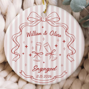 Engagement Gift For Couple Ceramic Ornament