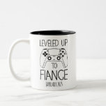 Engagement Gift for Him, LEVELED UP TO FIANCE  Two-Tone Coffee Mug<br><div class="desc">Engagement Gift for Him,  LEVELED UP TO FIANCE Two-Tone Coffee Mug -  Engagement gift him,  Future husband mug,  Wedding gift groom,  Personalized mug,  Custom fiance mug,  Gift future husband,  Fiancé birthday gift,  valentine's Day him,  fiance gift for him</div>