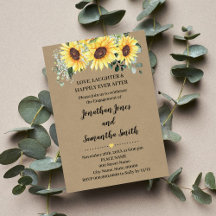 Engagement Greenery Sunflowers Rustic Wedding