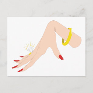 Engagement Hand Ring Postcard