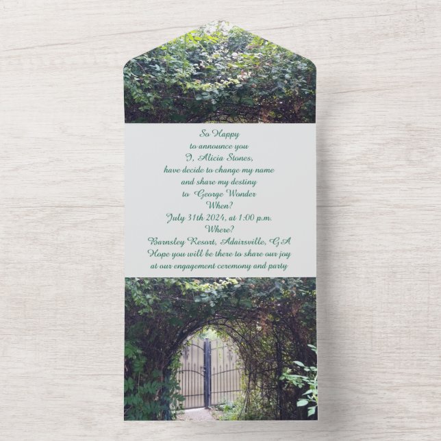 Engagement Invitation Green Gate (Inside)