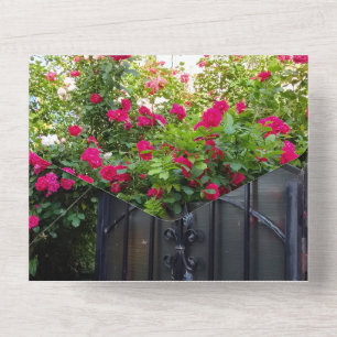 Engagement Invitation Red Roses Gate