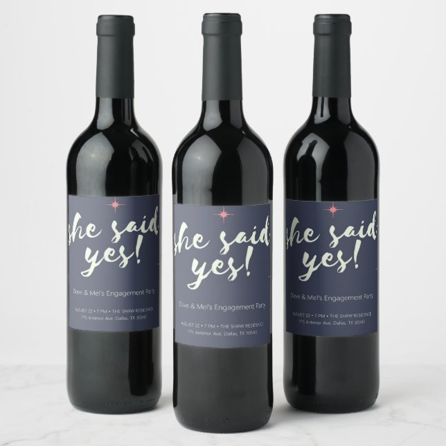 Engagement invitation wine bottle lable label (Bottles)