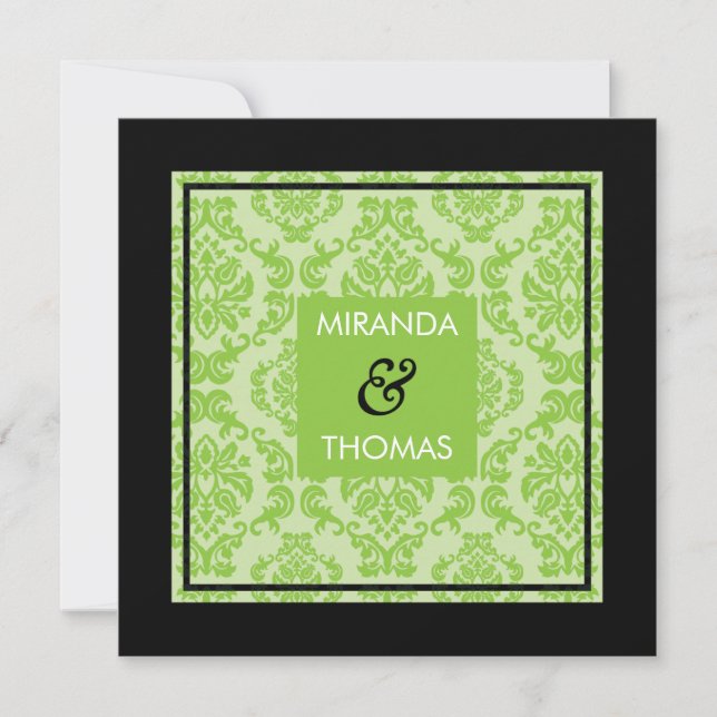 ENGAGEMENT INVITATIONS :: damask colours 1 (Front)