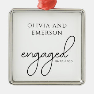 Engagement Keepsake Heart Metal Ornament