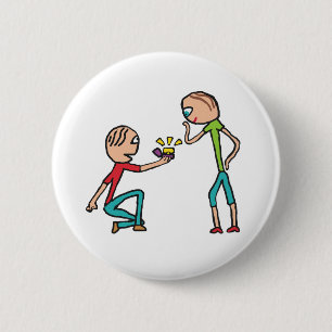 Engagement Marriage Proposal 2 Inch Round Button