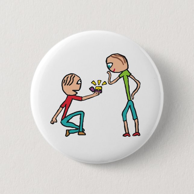 Engagement Marriage Proposal 2 Inch Round Button (Front)