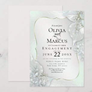 ENGAGEMENT   Mystic Honeydew Shimmer Leaves Invitation