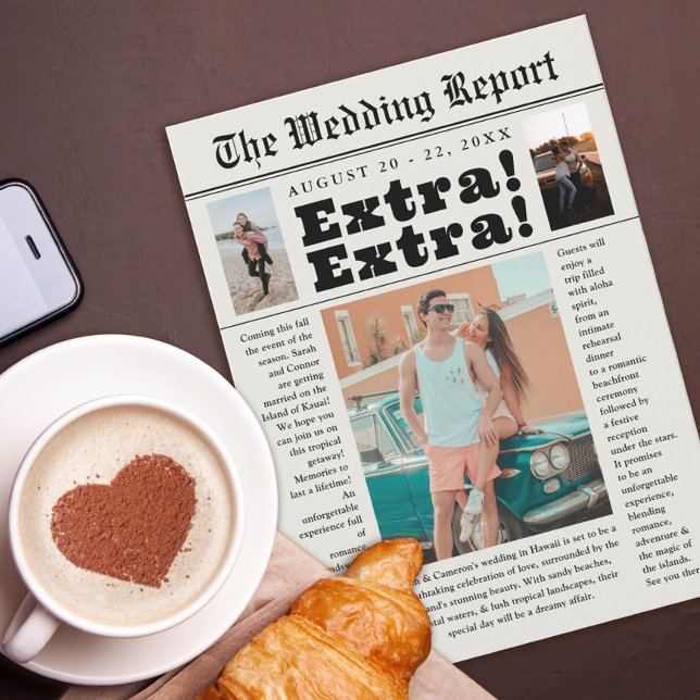 Engagement Newspaper Headline Photo Wedding Save The Date (Creator Uploaded)
