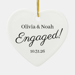 Engagement Ornament, Wedding Ornament, Engagement  Ceramic Ornament