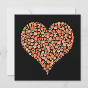 Engagement Pair of Rose Hearts Black & Orange Invitation
