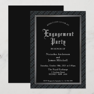 Engagement Party Black Invitation