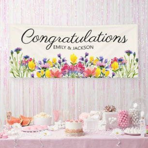 Engagement Party Congratulations Wildflowers Banner