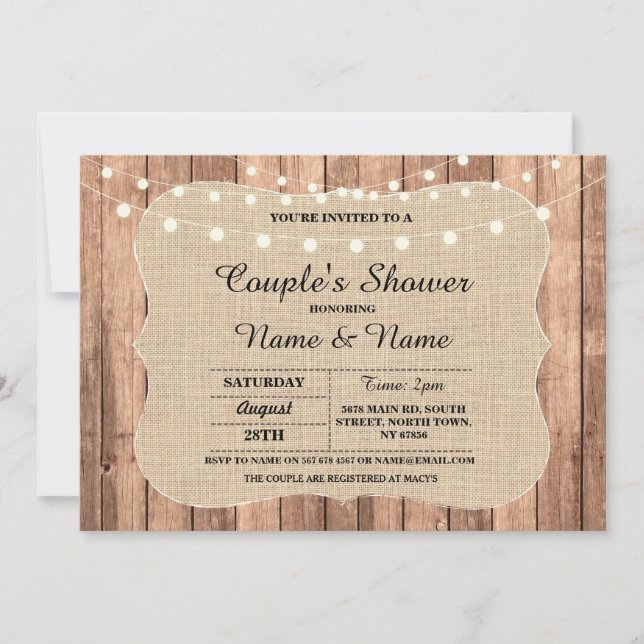 Engagement Party Couples Shower Chalkboard Invite (Front)