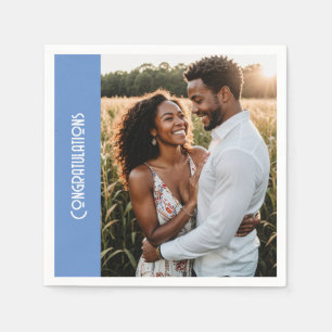 Engagement party custom photo Napkin and text
