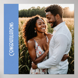 Engagement party custom photo text poster