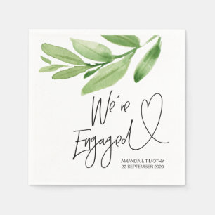 Engagement Party Decorations Simple Greenery Napkin