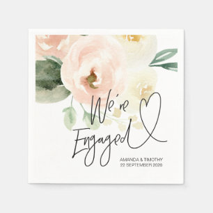 Engagement Party Decorations Spring Pink Floral Napkin