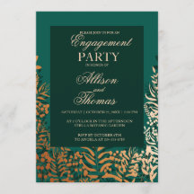 Engagement party Emerald gold herb