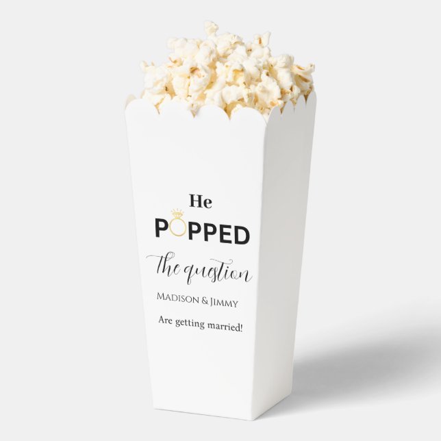 Engagement party favour, he popped the question favor box (Popped)